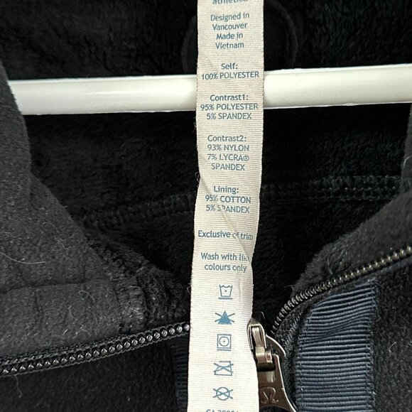 Lululemon Post Chaturanga Pullover Sweater Size 4 Half Zip Black Fleece Jacket - Picture 4 of 6